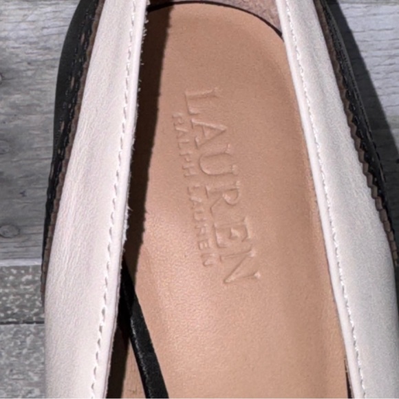 Ralph Lauren Women's Lynden Pointed Nappa & Calfskin Pump - Soft White/Black - 7 - Picture 7 of 9